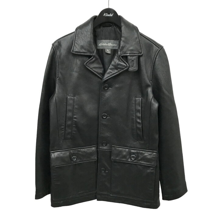 楽天市場】【中古】Eddie Bauer レザー カーコート ブラック サイズ 