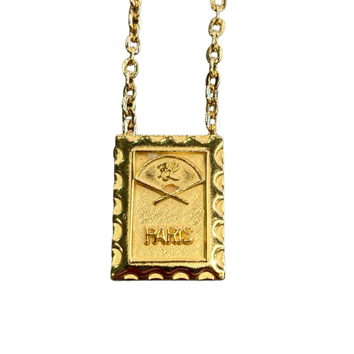 楽天市場】【中古】KARL LAGERFELD モチーフゴールドネックレス 