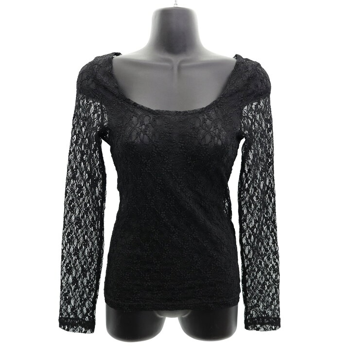 楽天市場】【中古】rokhストレッチナイロンレーストップス ブラック  