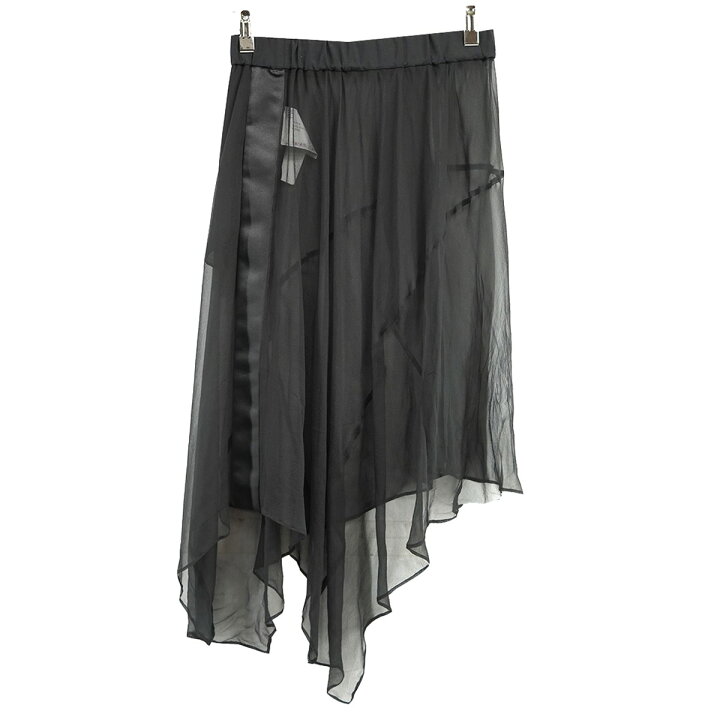 楽天市場】【中古】sacai24SS シルクシフォンスカート ブラック サイズ  