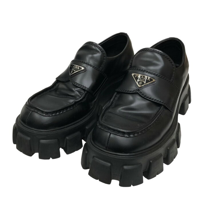 楽天市場】【中古】PRADA モノリス レザーローファー 2DE129 ブラック 