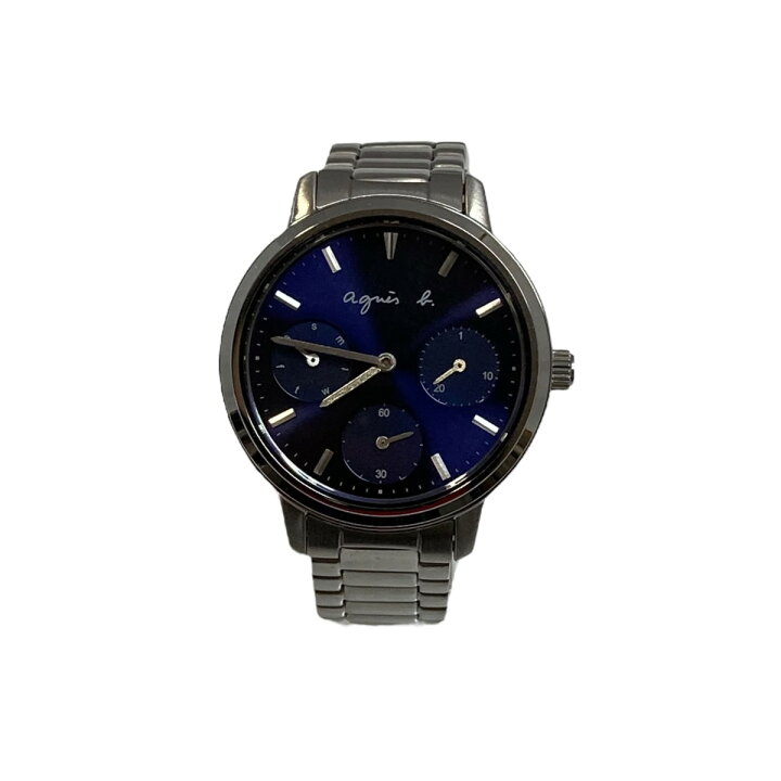 楽天市場】【中古】agnes b 腕時計 VD75-KGZ0 シルバー×ネイビー  