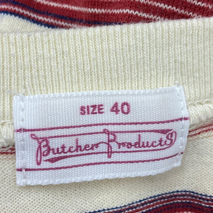 楽天市場】【中古】BUTCHER PRODUCTS ボーダーTシャツ ベージュ×レッド 