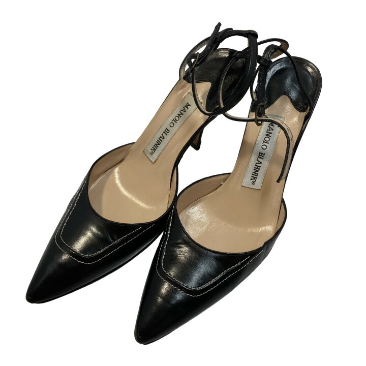 楽天市場】【中古】MANOLO BLAHNIKヒールパンプス ブラック サイズ：35  