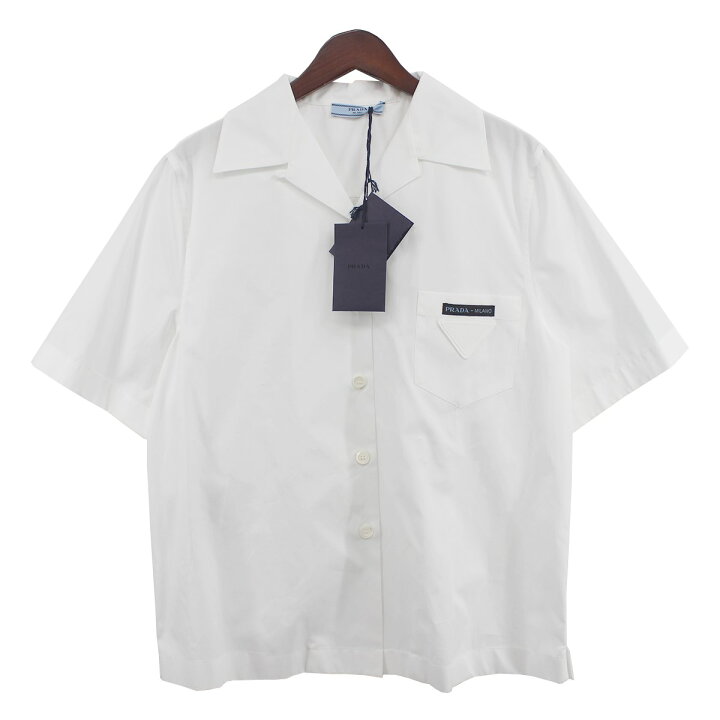 楽天市場】【中古】PRADA 22SS ロゴ トライアングル ボーリングシャツ 