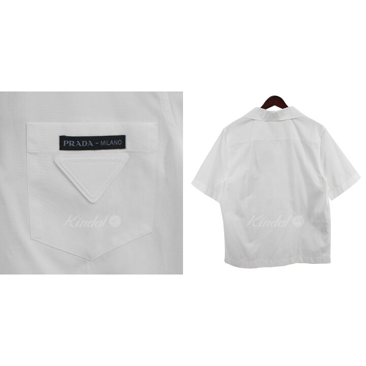 楽天市場】【中古】PRADA 22SS ロゴ トライアングル ボーリングシャツ  