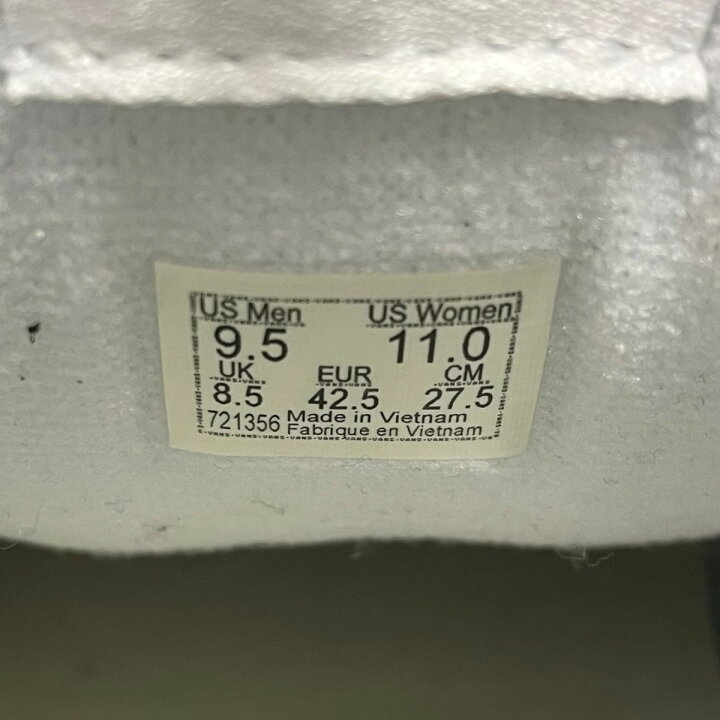 楽天市場】【中古】VANSKNU SKOOL スニーカー ホワイト×ブラック  