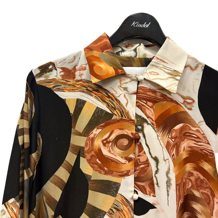 Mame Kurogouchi マメクロゴウチ Marble Print Silk Shirt マーブル 