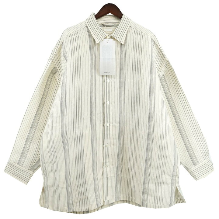 楽天市場】【中古】SEEALLOVERSIZED SHIRT 和紙 シルク混 ストライプ 