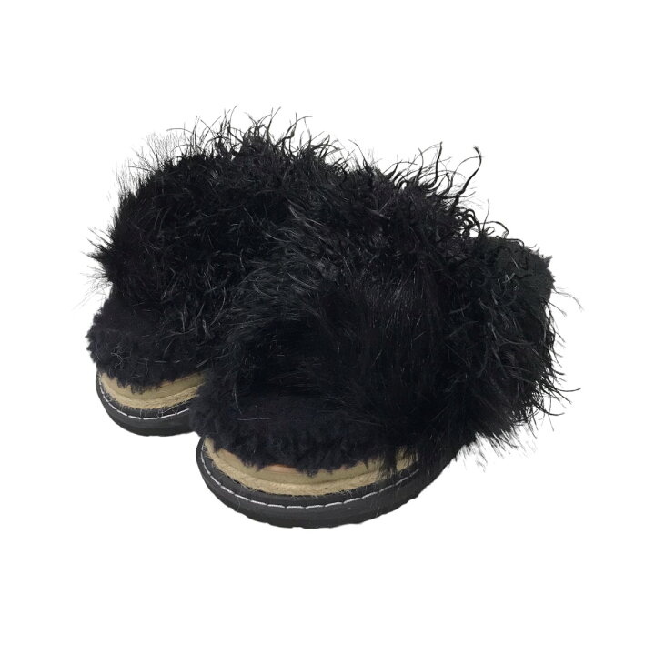 楽天市場】【中古】sacaiファーサンダル 23-06724 ブラック サイズ：37  
