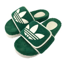 【中古】GUCCI×adidasロゴ プラットフォーム サンダル 702398 グリーン サイズ：37【価格見直し】