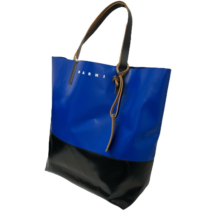 楽天市場】【中古】MARNI PVCトートバッグ ブルー×ブラック 【090724 