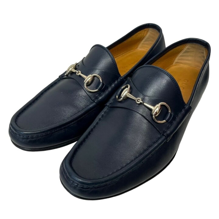 楽天市場】【中古】GUCCIホースビットローファー ネイビー サイズ：40  