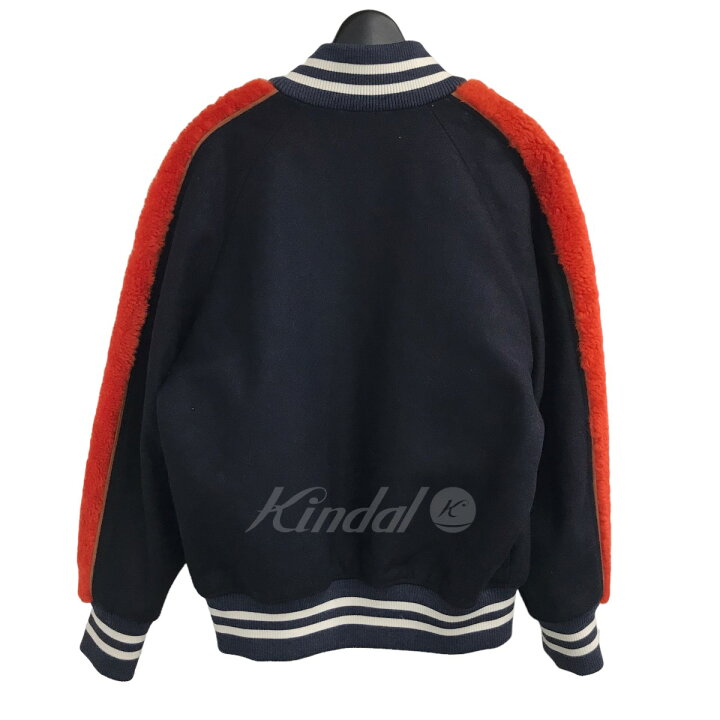 楽天市場】【中古】LOEWEファーラインスタジャン ネイビー×オレンジ 