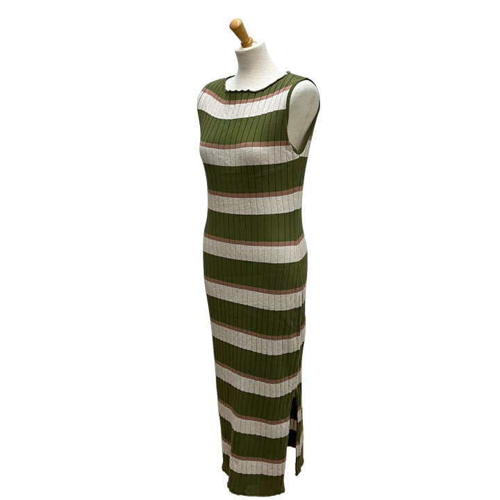 楽天市場】【中古】Her lip to Cotton Striped Ribbed Knit Dress  