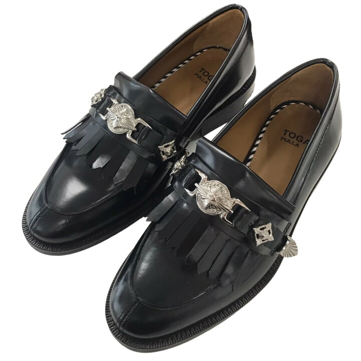 楽天市場】【中古】TOGA PULLA メタルタッセルローファー ブラック 