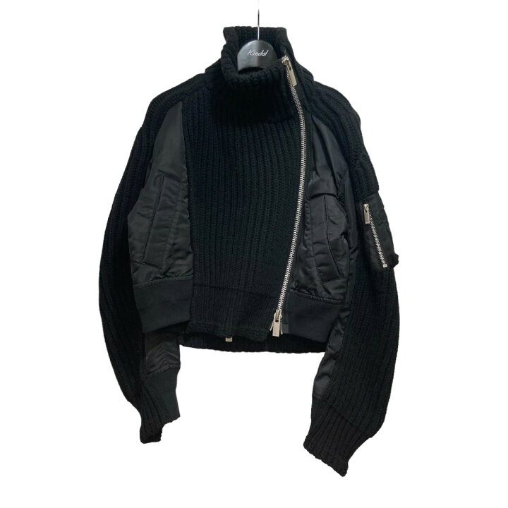 楽天市場】【中古】sacai 22AW Nylon Twill Mix Wool Knit Blouson  