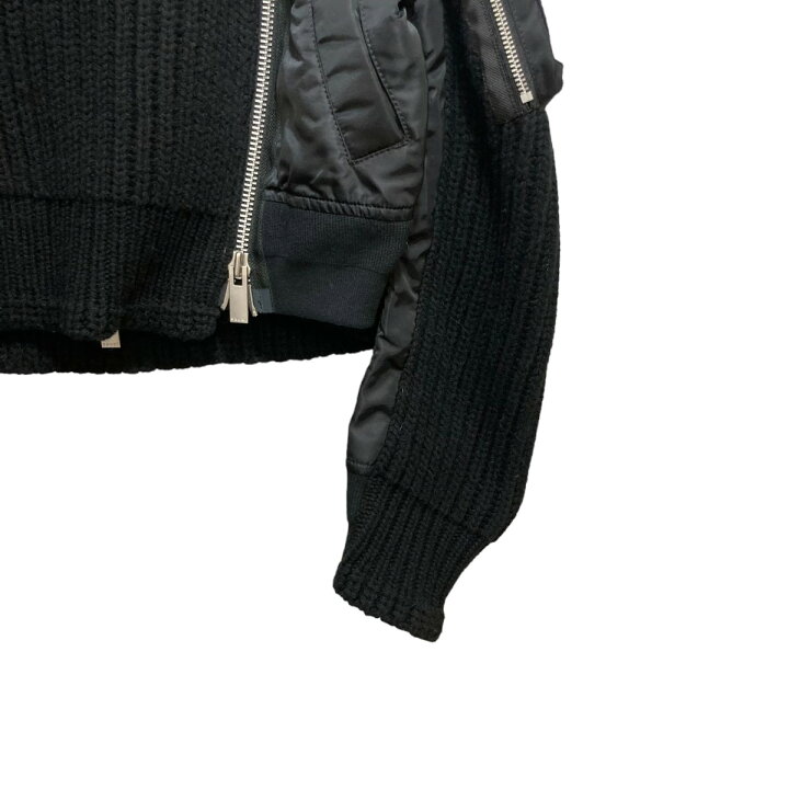 楽天市場】【中古】sacai 22AW Nylon Twill Mix Wool Knit Blouson 