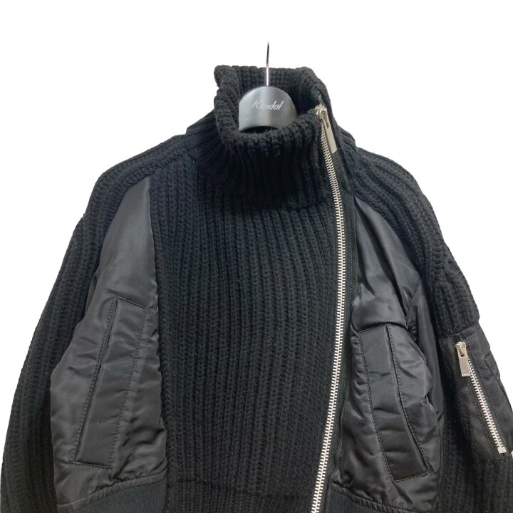 楽天市場】【中古】sacai 22AW Nylon Twill Mix Wool Knit Blouson  