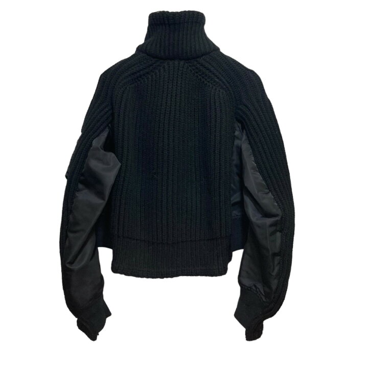 楽天市場】【中古】sacai 22AW Nylon Twill Mix Wool Knit Blouson 