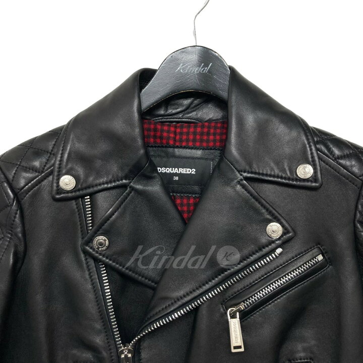 楽天市場】【中古】DSQUARED2レザーライダースジャケット ブラック 
