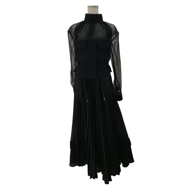 楽天市場】【中古】sacai プリーツ切替ワンピース 19-04724 ブラック 