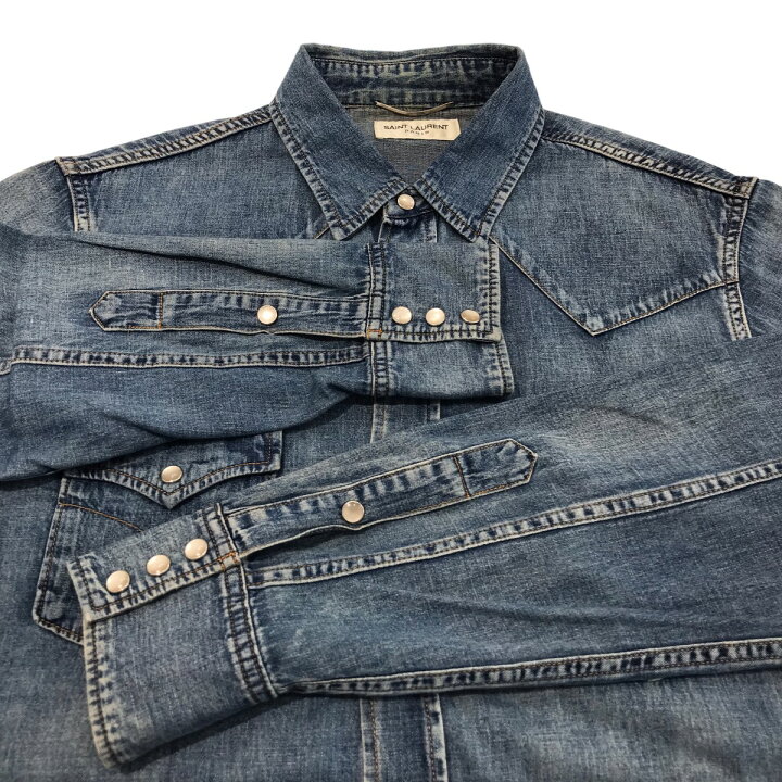 楽天市場】【中古】Saint Laurent Parisデニムウエスタンシャツ 388968  