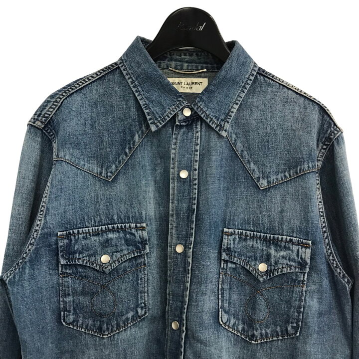 楽天市場】【中古】Saint Laurent Parisデニムウエスタンシャツ 388968 