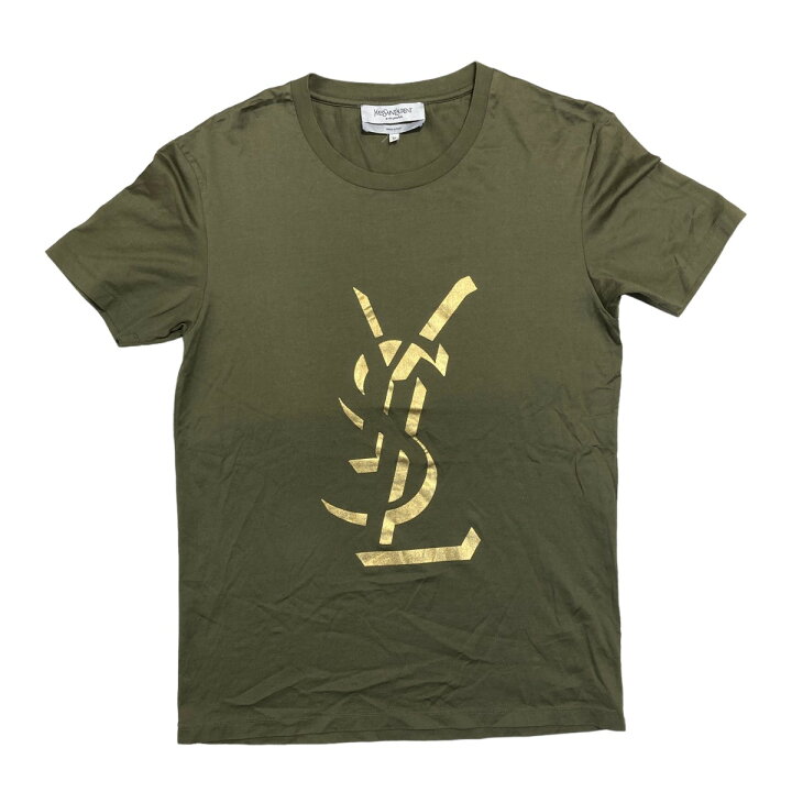楽天市場】【中古】Yves Saint Laurent プリント半袖Tシャツ グリーン 