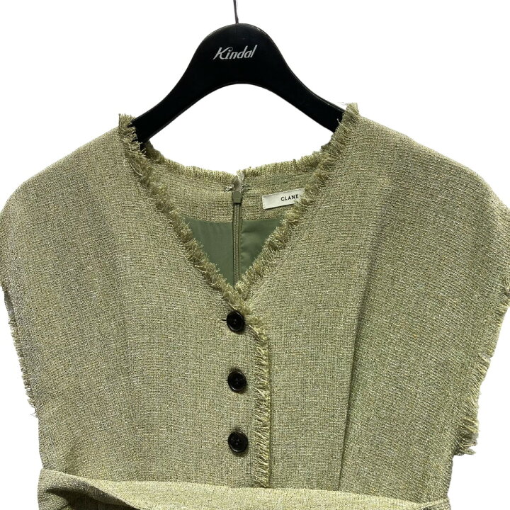 CLANE クラネ 22SS TWEED FRINGE ALL IN ONE ツイードフリンジ  