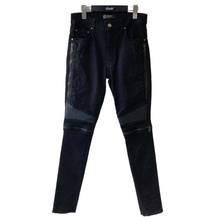 楽天市場】【中古】AMIRI ダメージ加工 バイカーデニムパンツ ブラック  