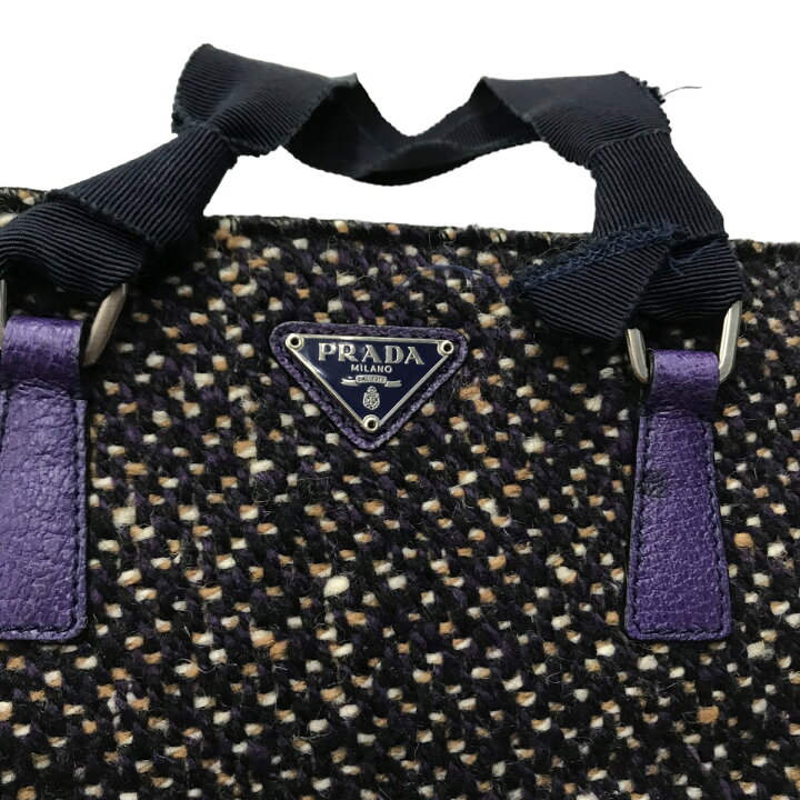 楽天市場】【中古】PRADA ツイードトートバッグ トートバッグ B11268  