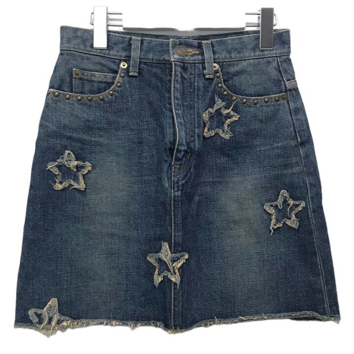 楽天市場】【中古】Saint Laurent Paris スタースタッズデニムスカート 