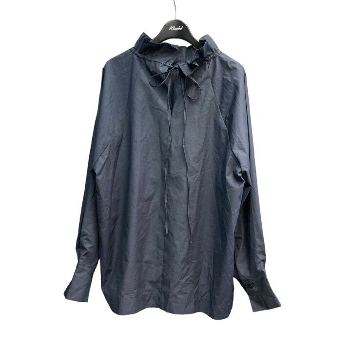 楽天市場】【中古】machattフリルスタンドカラーブラウス ネイビー 