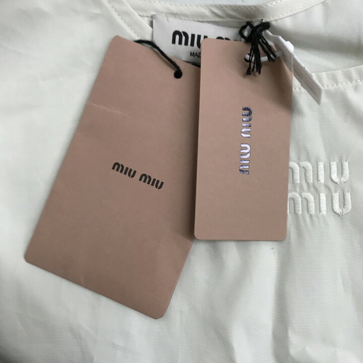 楽天市場】【中古】MIU MIUポプリン トップ ロゴ刺繍 ショートタンク 