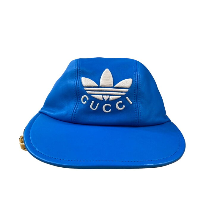 楽天市場】【中古】GUCCI×adidasロゴキャップ 724622 ブルー サイズ：S 