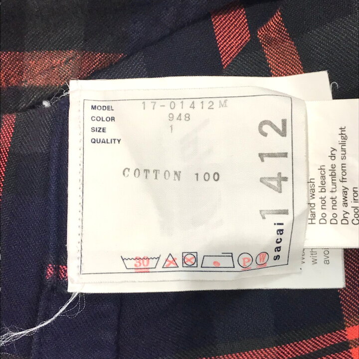 楽天市場】【中古】sacaiグラデーションチェックシャツ 17 01412M 