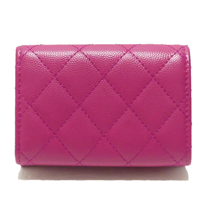 楽天市場】【中古】CHANELココマーク キャビアスキン コンパクト 3 