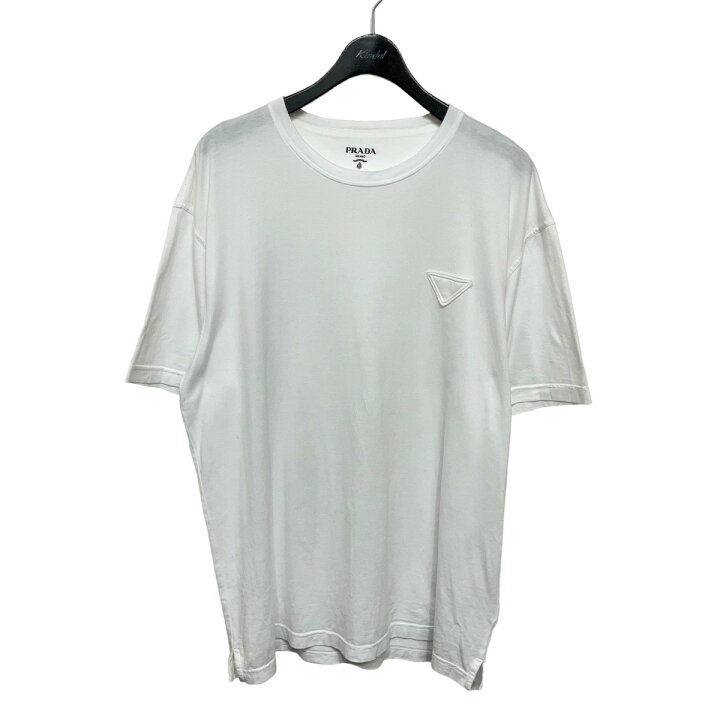楽天市場】【中古】PRADA 三角ロゴコットン Tシャツ UJN852 ホワイト  