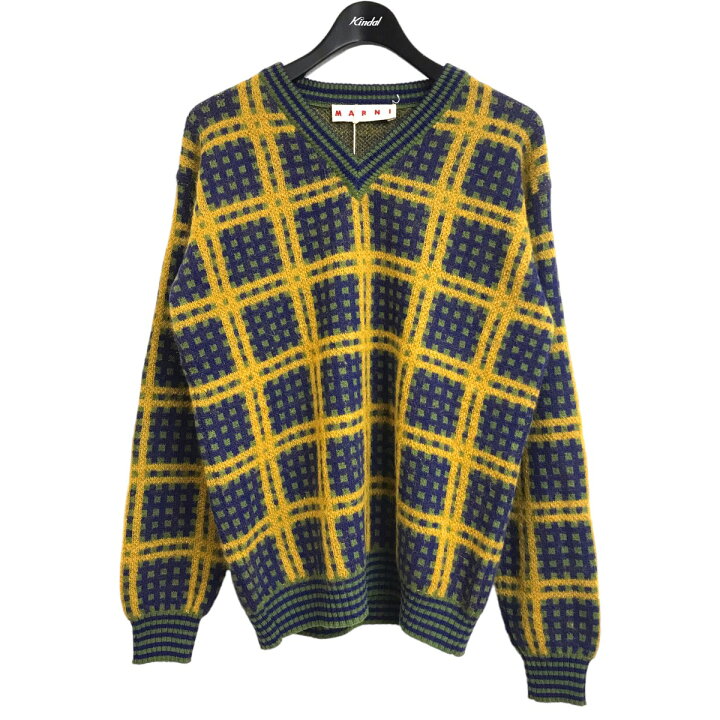 楽天市場】【中古】MARNI2023AW Vネックモヘアニット ネイビー 