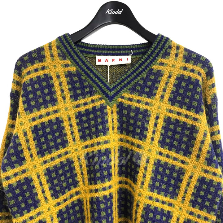 楽天市場】【中古】MARNI2023AW Vネックモヘアニット ネイビー 