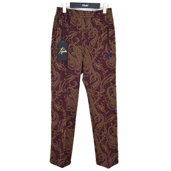 新品未使用 needles トラックパンツ 総柄 ペイズリー柄 ブラック  