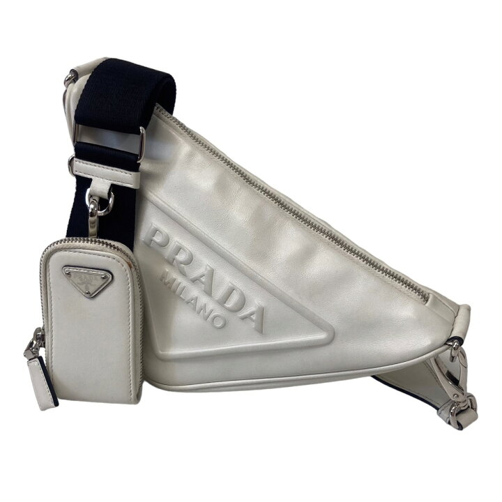 楽天市場】【中古】PRADAトライアングルレザーショルダーバッグ 