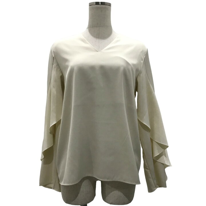 楽天市場】【中古】anuans ツイストフリルVネックブラウス アイボリー 