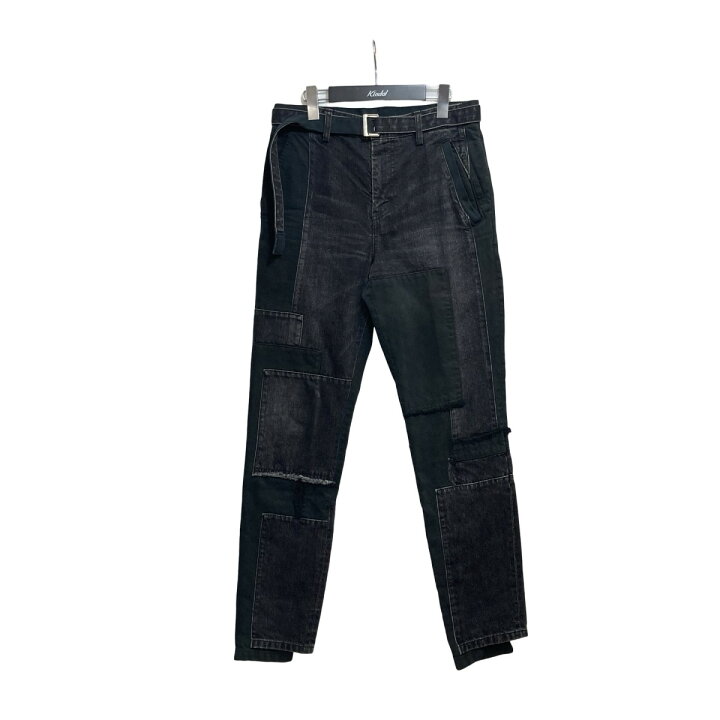 楽天市場】【中古】sacai 21SS BELTED DENIM PANTS パッチワークデニム  