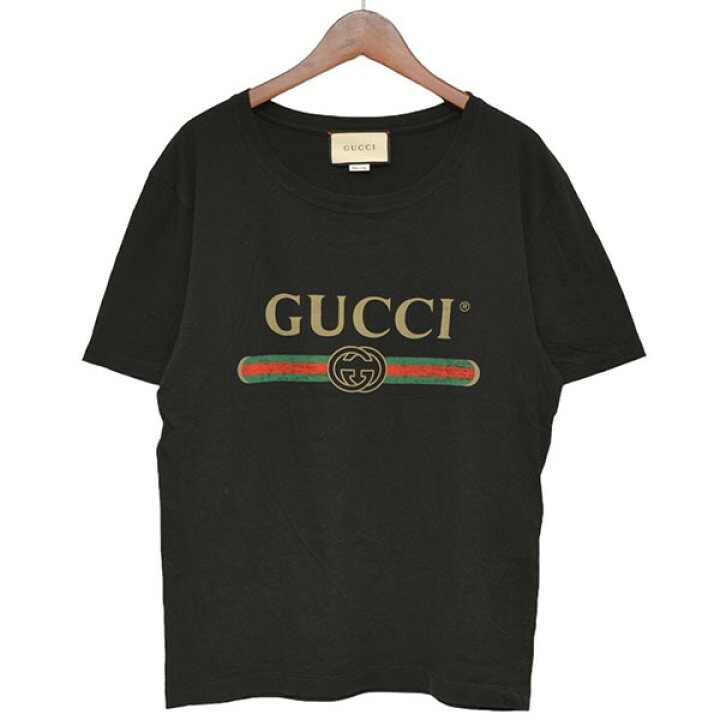 楽天市場】【中古】GUCCI ロゴプリントTシャツ 440103 ブラック サイズ 