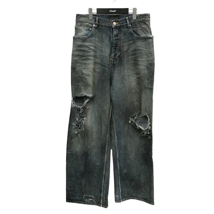 楽天市場】【中古】BALENCIAGA 23SS ダメージ加工 バギー デニムパンツ 