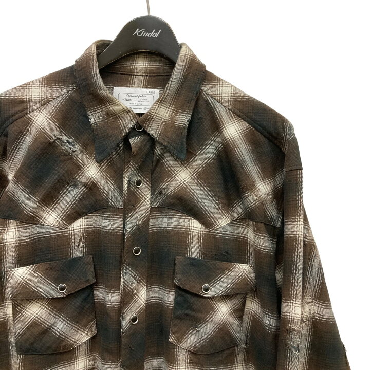 楽天市場】【中古】Rafu MIYAGI HIDETAKA Western shirt ダメージ加工 