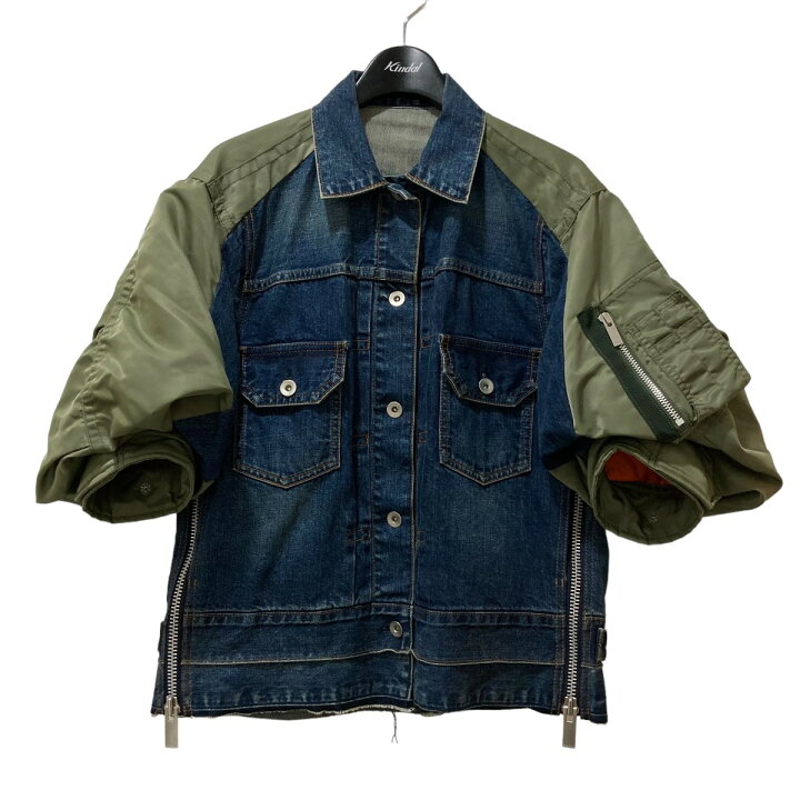 楽天市場】【中古】sacai MA-1 切替 サイドジップデニムブルゾン 22 