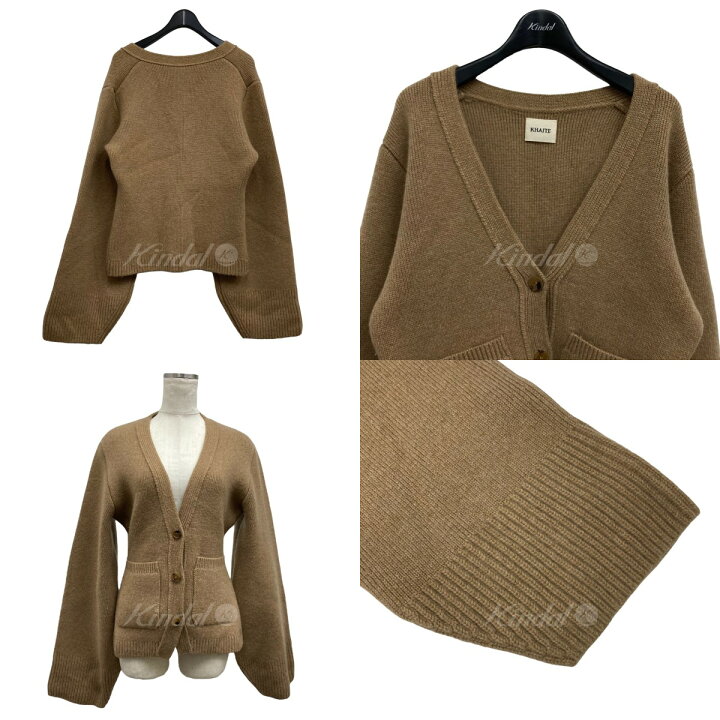 楽天市場】【中古】KHAITEカシミヤ混カーディガン ベージュ サイズ：S 